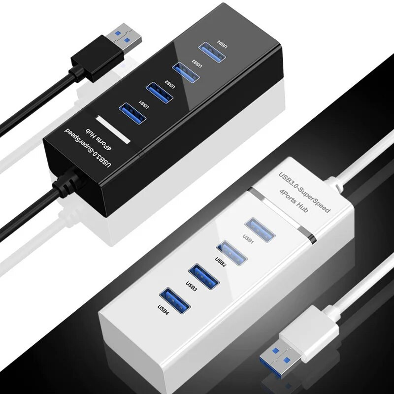 USB 3.0 4/7 Θύρες Hub Splitter Adapter Μήκος καλωδίου 30/120cm για επιτραπέζιο υπολογιστή Mac Ποντίκι πληκτρολογίου φορητού υπολογιστή 2TB Κινητό Σκληρός δίσκος