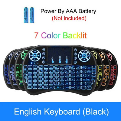 Mini i10 Tastatură 7 Culori I8 I8 2.4G Air Mouse fără fir Tastatură încărcabilă cu baterie de litiu încorporată pentru PC TV BOX Gamepad