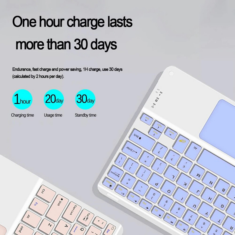 Ασύρματο πληκτρολόγιο με επιφάνεια αφής για Huawei Apple Samsung Xiaomi Tablet 10 ιντσών πολλαπλών χρωμάτων για gaming υπολογιστή iPad Matepad