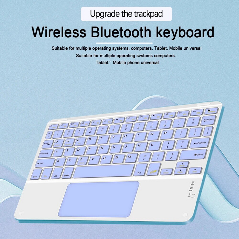 Ασύρματο πληκτρολόγιο με επιφάνεια αφής για Huawei Apple Samsung Xiaomi Tablet 10 ιντσών πολλαπλών χρωμάτων για gaming υπολογιστή iPad Matepad