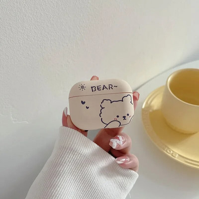 Pro2 Cartoon Bear fülhallgató tok 2021-hez, új Airpods 3 tok Aranyos IMD puha borítás AirPods Pro 1 2 védőtokhoz akasztóval