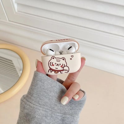 Pro2 Cartoon Bear fülhallgató tok 2021-hez, új Airpods 3 tok Aranyos IMD puha borítás AirPods Pro 1 2 védőtokhoz akasztóval