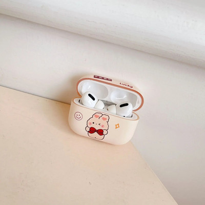 Pro2 Cartoon Bear fülhallgató tok 2021-hez, új Airpods 3 tok Aranyos IMD puha borítás AirPods Pro 1 2 védőtokhoz akasztóval