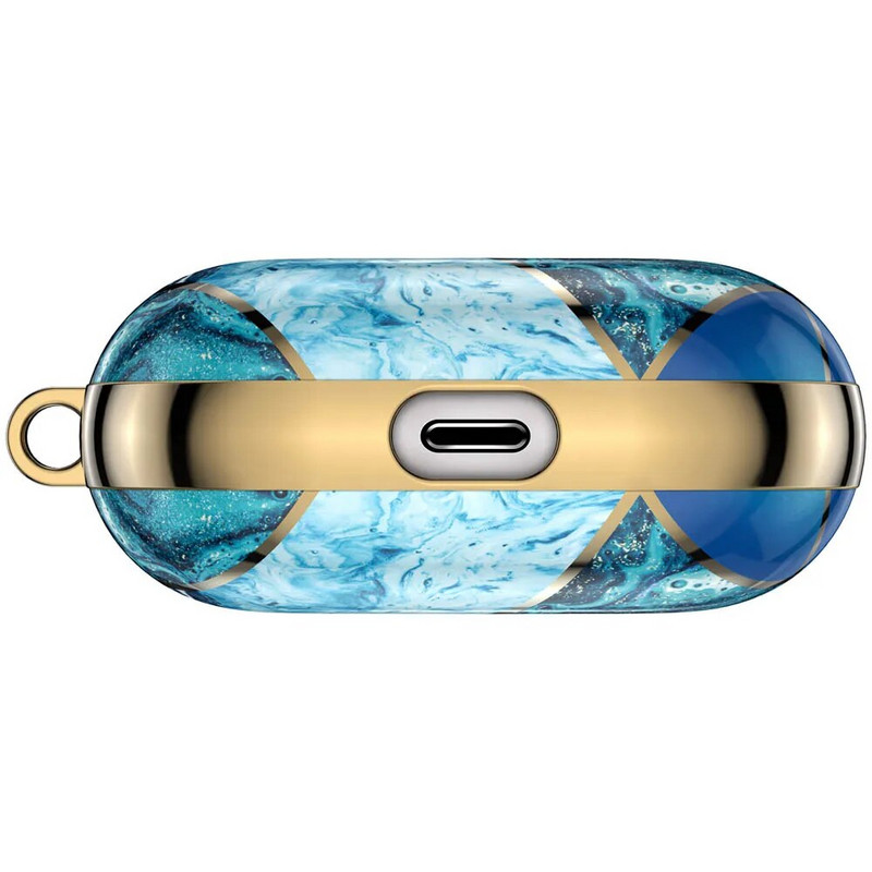 Πολυτελής μαρμάρινη θήκη ακουστικών για AirPods Pro 2 1 Ηλεκτρομεταλλωμένη χρυσή γεωμετρική γυαλιστερή σκληρή προστατευτική κοκ για AirPod 3 Air Pods