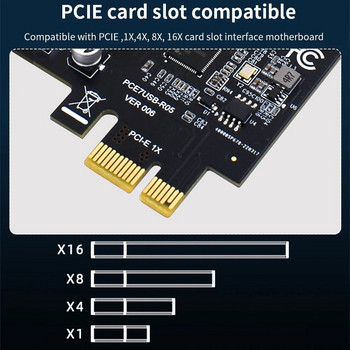 TISHRIC USB 3.2 Gen1 PCI Express Multiplier PCI E до 7 порта USB 3 хъб Разширителна адаптерна карта PCI-E 1X контролер за настолен компютър