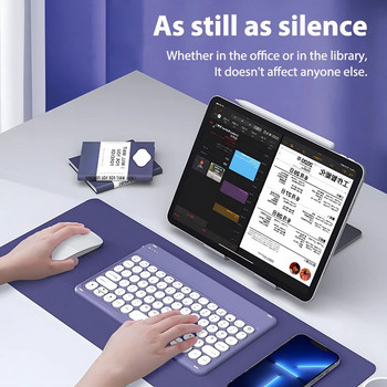 CASEPOKE Για iPad Εξαιρετικά λεπτό αθόρυβο πολύγλωσσο πληκτρολόγιο για Samsung Associate Universal Tablet πληκτρολόγιο και ποντίκι Xiaomi