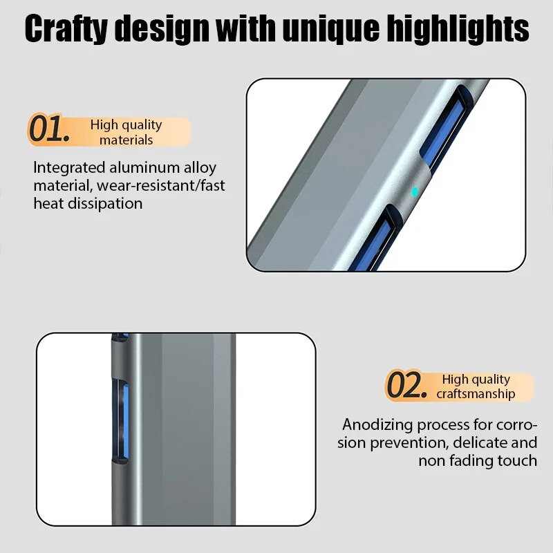 7IN1 USB Hub 3.0 USB 2.0 Multi USB Hub Splitter Adapter napajanja 4/7 Port Multiple Expander 2.0 OTG USB za PC Laptop Dodaci