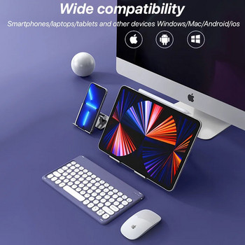 Bluetooth клавиатура и мишка с испански португалски руски иврит френски арабски безжична клавиатура за iPad таблет лаптоп
