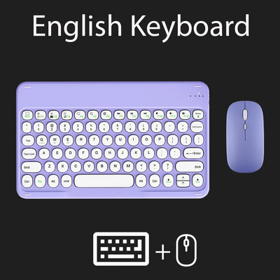 Tastatură și mouse Bluetooth cu tastatură fără fir spaniolă portugheză rusă ebraică franceză arabă pentru laptop tabletă iPad