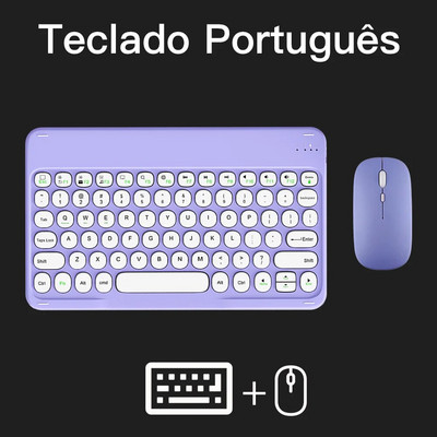 Tastatură și mouse Bluetooth cu tastatură fără fir spaniolă portugheză rusă ebraică franceză arabă pentru laptop tabletă iPad
