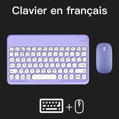 Tastatură și mouse Bluetooth cu tastatură fără fir spaniolă portugheză rusă ebraică franceză arabă pentru laptop tabletă iPad
