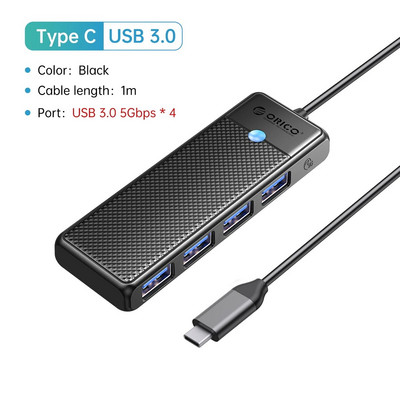 ORICO Hub Usb3.0 5Gbps High Speed USB Hub 3 0 Multiple Port Type C HUB Multi USB 4-Port Splitter Adapter Expansion Dock OTG