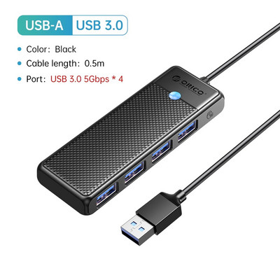 ORICO Hub Usb3.0 5Gbps High Speed USB Hub 3 0 Multiple Port Type C HUB Multi USB 4-Port Splitter Adapter Expansion Dock OTG