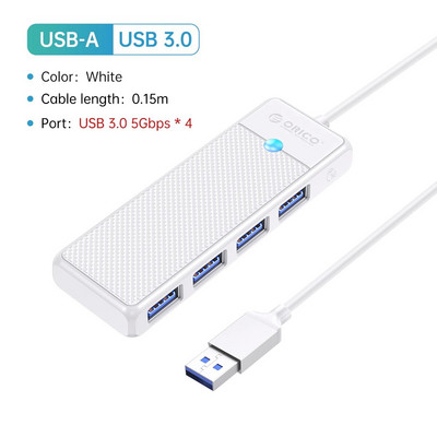 ORICO Hub Usb3.0 5Gbps High Speed USB Hub 3 0 Multiple Port Type C HUB Multi USB 4-Port Splitter Adapter Expansion Dock OTG