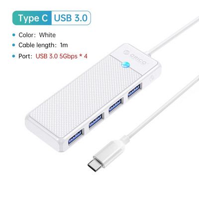 ORICO Hub Usb3.0 5Gbps High Speed USB Hub 3 0 Multiple Port Type C HUB Multi USB 4-Port Splitter Adapter Expansion Dock OTG