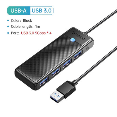 ORICO Hub Usb3.0 5Gbps High Speed USB Hub 3 0 Multiple Port Type C HUB Multi USB 4-Port Splitter Adapter Expansion Dock OTG