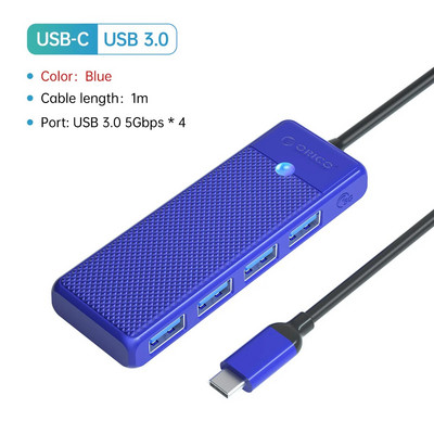 ORICO Hub Usb3.0 5Gbps High Speed USB Hub 3 0 Multiple Port Type C HUB Multi USB 4-Port Splitter Adapter Expansion Dock OTG