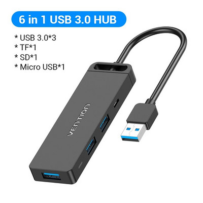 Εξαερισμός USB C HUB 4 Θύρες USB Τύπου C σε Διαχωριστή USB με ισχύ μικροφόρτισης για Lenovo Macbook Pro iPad Samsung PC USB 3.0 HUB