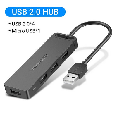 Εξαερισμός USB C HUB 4 Θύρες USB Τύπου C σε Διαχωριστή USB με ισχύ μικροφόρτισης για Lenovo Macbook Pro iPad Samsung PC USB 3.0 HUB