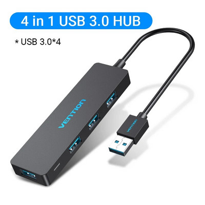 Εξαερισμός USB C HUB 4 Θύρες USB Τύπου C σε Διαχωριστή USB με ισχύ μικροφόρτισης για Lenovo Macbook Pro iPad Samsung PC USB 3.0 HUB