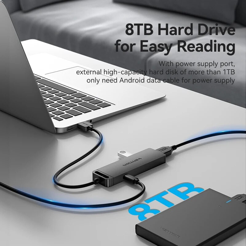 Εξαερισμός USB C HUB 4 Θύρες USB Τύπου C σε Διαχωριστή USB με ισχύ μικροφόρτισης για Lenovo Macbook Pro iPad Samsung PC USB 3.0 HUB