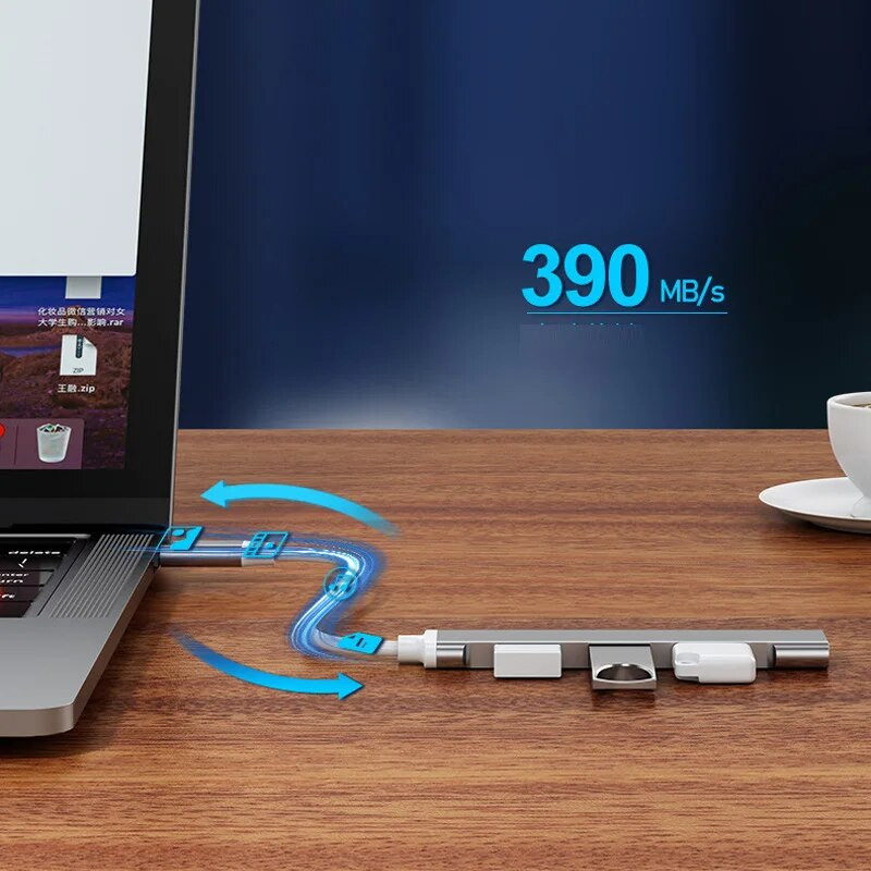 USB 3.0/2.0 TYPE-C 3.1 7/4 pordiga USB-jaotur OTG kiirus 5Gbps Macbook PC arvutitelefonile mobiilne kõvaketas U ketas hiire klaviatuur