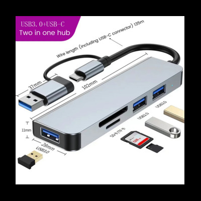 USB 3.0 5/8 Port Hub OTG Adapter 5Gpbs High Speed USB 3.0 2.0 Splitter 3.5 Audio for Xiaomi Macbook Pro Air Computer Accessories