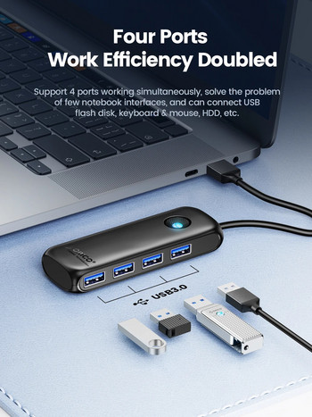 ORICO Member USB 3.0 Hub Usb 2.0 Multi-USB Splitter Захранващ адаптер 4-портов Multi-Extender OTG адаптер за PC Компютърни аксесоари