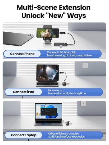 ORICO Member USB 3.0 Hub Usb 2.0 Multi-USB Splitter Захранващ адаптер 4-портов Multi-Extender OTG адаптер за PC Компютърни аксесоари