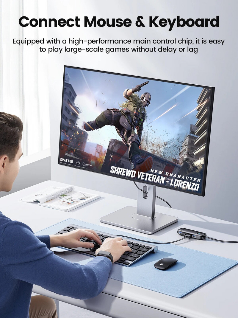 Μέλος ORICO USB 3.0 Hub Usb 2.0 Multi-USB Splitter Προσαρμογέας τροφοδοσίας 4 θυρών Multi-Extender OTG Προσαρμογέας για Αξεσουάρ υπολογιστή υπολογιστή