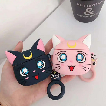 Cartoon Luna Cat Cute κάλυμμα ακουστικών για Apple Airpod 1 2 3 Pro Case Ακουστικά Anime Ασύρματο bluetooth προστατευτικό κάλυμμα δακτυλίου