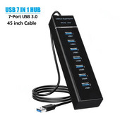 Ruisave Usb Hub 3 0 Extender de mare viteză 4 7 porturi USB Splitter Multiport pentru Lenovo Xiaomi Macbook Pro PC Accesorii laptop