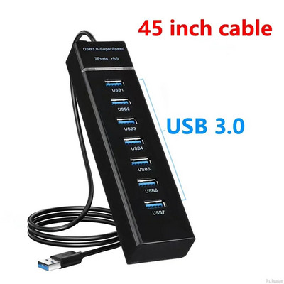 Ruisave Usb Hub 3 0 Extender de mare viteză 4 7 porturi USB Splitter Multiport pentru Lenovo Xiaomi Macbook Pro PC Accesorii laptop