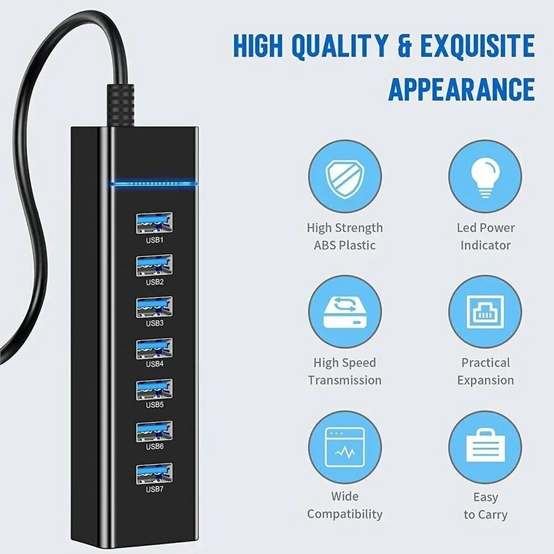 Ruisave USB Hub 3 0 Extender High Speed 4 7 Port USB Splitter Multiport Lenovo Xiaomi Macbook Pro PC sülearvuti tarvikud