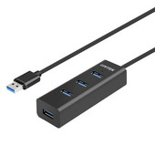 Alxum USB 3.0 HUB 5Gbps Διαχωριστής USB υψηλής ταχύτητας 4 θυρών με θύρα φόρτισης τύπου C USB Extension Hub για υπολογιστή MacBook Surface Pro