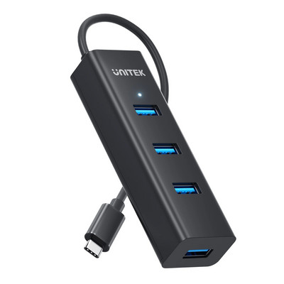 Alxum USB 3.0 HUB 5Gbps Διαχωριστής USB υψηλής ταχύτητας 4 θυρών με θύρα φόρτισης τύπου C USB Extension Hub για υπολογιστή MacBook Surface Pro