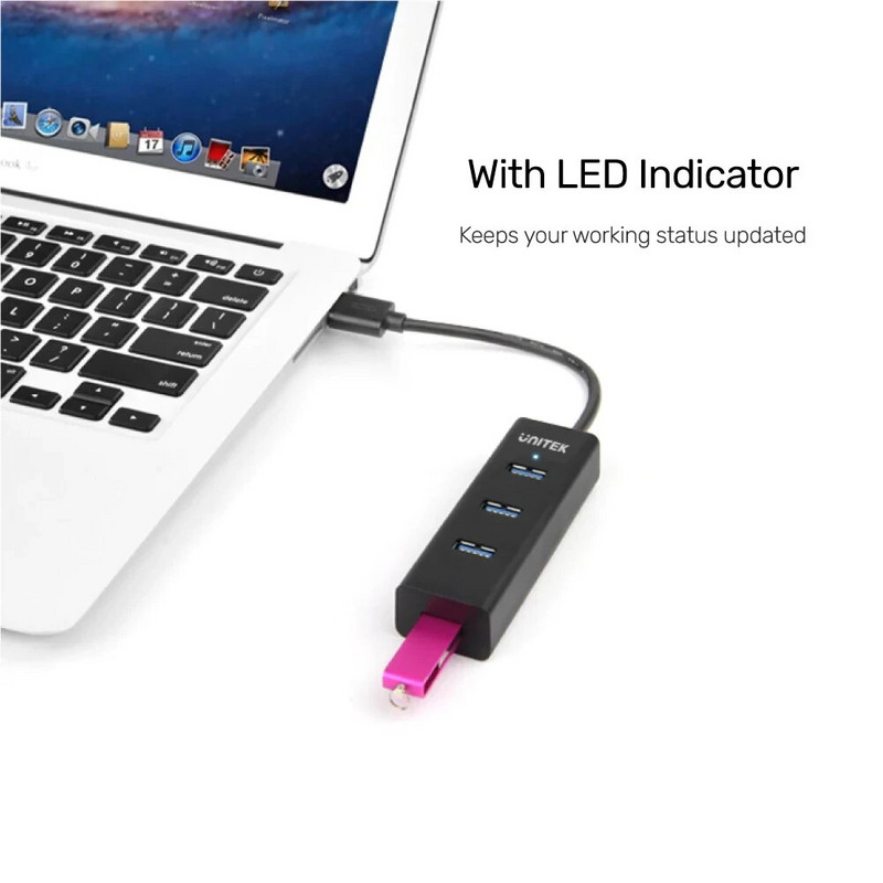 Alxum USB 3.0 HUB 5Gbps Διαχωριστής USB υψηλής ταχύτητας 4 θυρών με θύρα φόρτισης τύπου C USB Extension Hub για υπολογιστή MacBook Surface Pro
