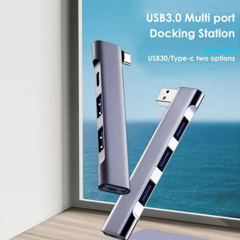4-ühes USB-C jaotur Universaalne USB 3.0 dokkimisjaam PD kiire jaoturi OTG-adapter sülearvuti tarviku jaoks