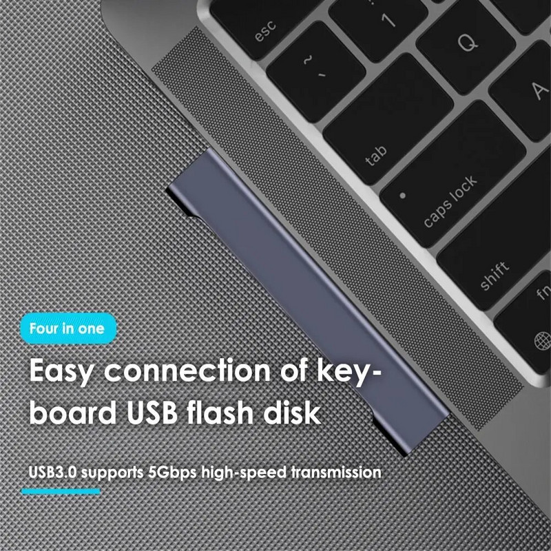 4-ühes USB-C jaotur Universaalne USB 3.0 dokkimisjaam PD kiire jaoturi OTG-adapter sülearvuti tarviku jaoks