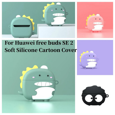 Pentru Huawei 2023 nou Free buds SE 2 husă de dinozaur drăguț cu desene animate husă din silicon moale anti-cădere și anti-zgârieturi pentru freebuds se2