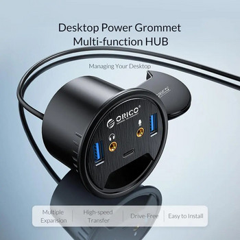 ORICO USB C HUB 3.0 Desk Desktop Grommet With Port Type Reader Mount Adapter Splitter For Laptop Accessories hub usb 3 orico