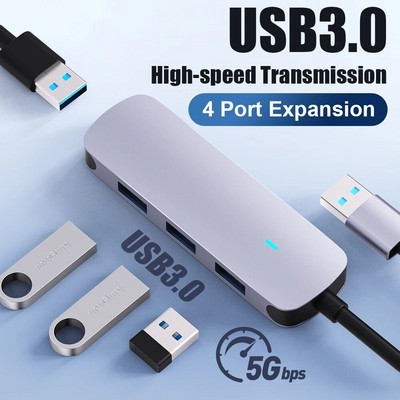 USB 3.0 4 Port Hub OTG Adapter 5Gpbs High Speed USB 3.0 2.0 Splitter za Lenovo Xiaomi Macbook Pro Air PC Računalna oprema