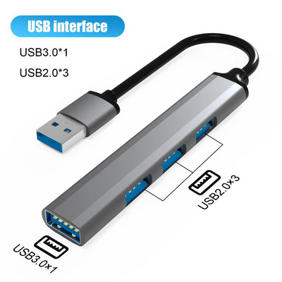 USB 3.0 4-pordiline jaotur OTG-adapter 5Gpbs kiire USB 3.0 2.0 jaotur Lenovo Xiaomi Macbook Pro Air PC arvutitarvikute jaoks