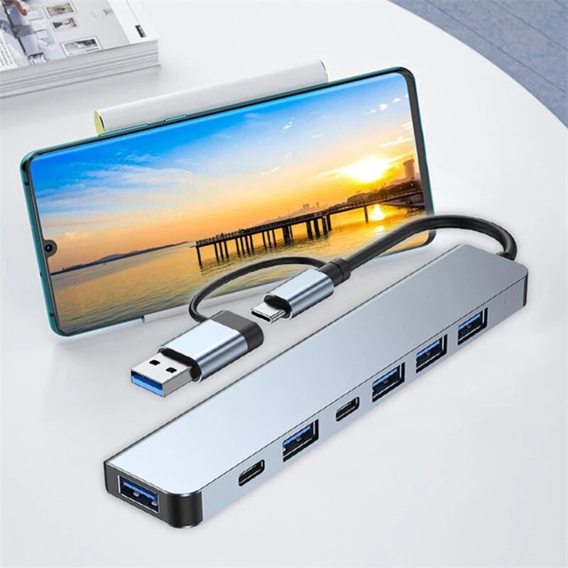 7 ΣΕ 1 USB Hub 3.0 Multiport Dock Station Type C Splitter 5W PD Adaptador για αξεσουάρ υπολογιστή Lenovo Macbook Pro