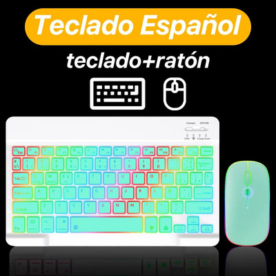 Για iPad Ασύρματο πληκτρολόγιο με οπίσθιο φωτισμό πληκτρολόγιο Συμβατό με Bluetooth Πληκτρολόγιο υπολογιστή κινητού τηλεφώνου Samsung Huawei για iOS Android