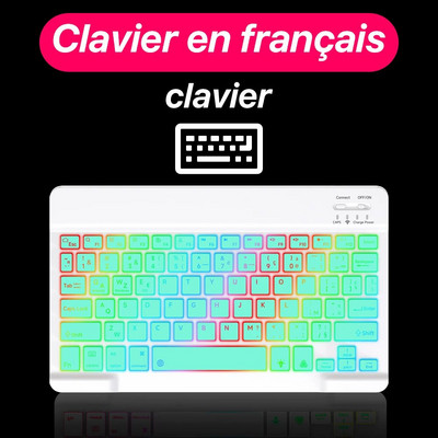 Για iPad Ασύρματο πληκτρολόγιο με οπίσθιο φωτισμό πληκτρολόγιο Συμβατό με Bluetooth Πληκτρολόγιο υπολογιστή κινητού τηλεφώνου Samsung Huawei για iOS Android