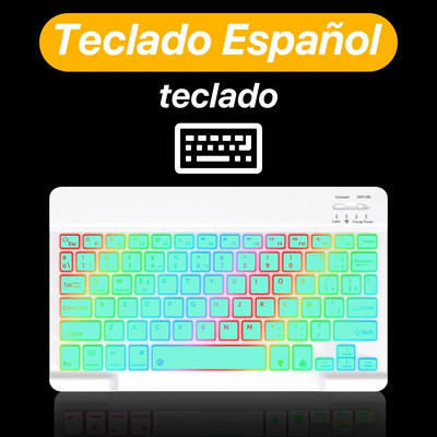 Για iPad Ασύρματο πληκτρολόγιο με οπίσθιο φωτισμό πληκτρολόγιο Συμβατό με Bluetooth Πληκτρολόγιο υπολογιστή κινητού τηλεφώνου Samsung Huawei για iOS Android