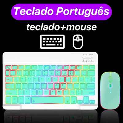 Για iPad Ασύρματο πληκτρολόγιο με οπίσθιο φωτισμό πληκτρολόγιο Συμβατό με Bluetooth Πληκτρολόγιο υπολογιστή κινητού τηλεφώνου Samsung Huawei για iOS Android