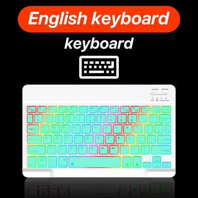 Για iPad Ασύρματο πληκτρολόγιο με οπίσθιο φωτισμό πληκτρολόγιο Συμβατό με Bluetooth Πληκτρολόγιο υπολογιστή κινητού τηλεφώνου Samsung Huawei για iOS Android