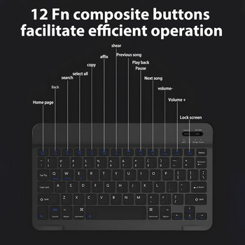 CASEPOKE Мини Bluetooth клавиатура и мишка за iPad iPhone Аксесоари Безжична клавиатура За iOS Android Windows Таблет Телефон